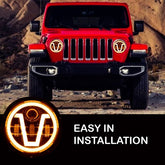 LIU HJG 7 Inch Round Harley Led Headlight Compatible with Jeep Thar, Harley Davidson & Royal Enfield (DC12-80V, 90W)